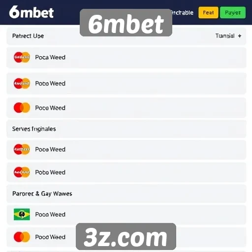 Opções de pagamento disponíveis na 6mbet